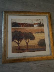 Large Framed Mediterranean Landscape Print