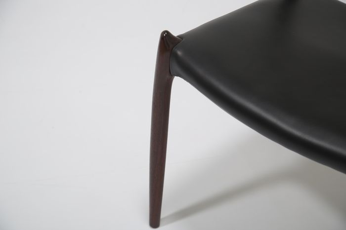 Vintage Set of 8 Rosewood and Leather Dining Chairs Model 78 by Niels Otto Moller, 1960s