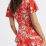 Karen Millen Red & White Floral Palm Print Ruffle Mini Dress Image 5