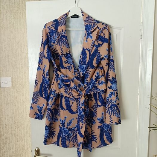 New Blazer dress blue nude size 14