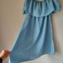 Blue Denim Ruffle off shoulder dress, size 10 Image 4