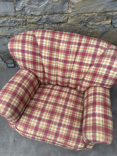 Superb Heavy Traditional Tartan Armchair.