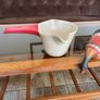 Retired 2019 Ikea Varmer Hot Chocolate Cocoa Two Spout Jug Pitcher Cream Red Handle Image 3
