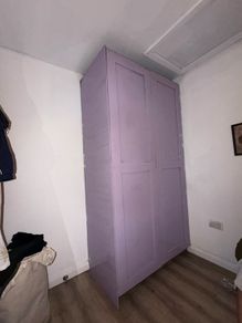 Purple built in wardrobe