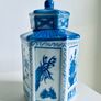 Vintage Blue and White Chinoiserie Porcelain Ginger Jar or Tea Caddy Image 5