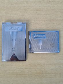 Art Deco two silver-plated cases