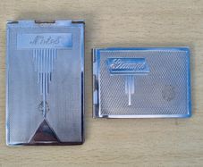 Art Deco two silver-plated cases
