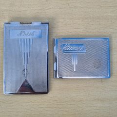 Art Deco two silver-plated cases