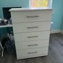 White 5 drawer chest of drawers Image 4