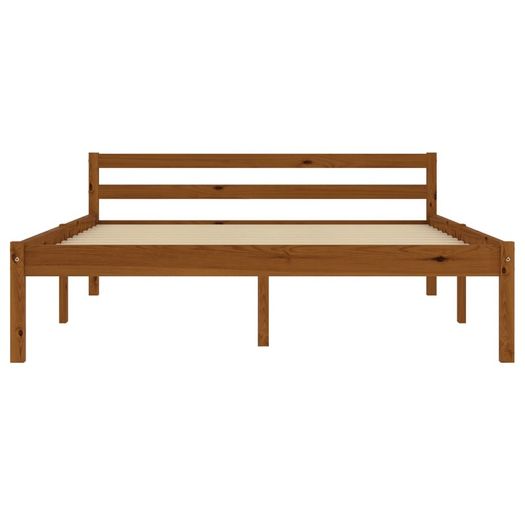 Bed Frame Honey Brown Solid Pine Wood 140x200 cm