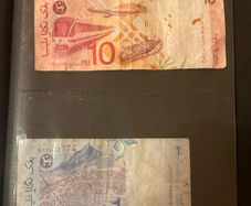 Malaysian  10 ringgit and 1 ringgit note 1998- 2001
