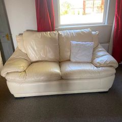 Couch Free, 2 Seater Cream Leather
