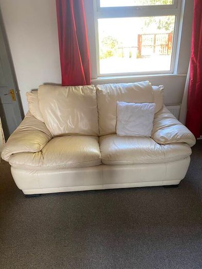 Couch Free, 2 Seater Cream Leather