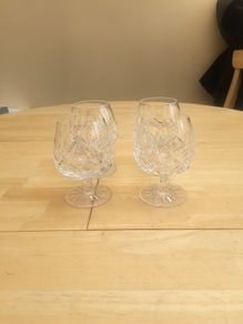 Set Of 4 Old Waterford Crystal Brandy Glasses