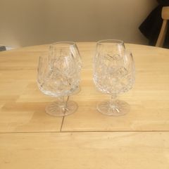 Set Of 4 Old Waterford Crystal Brandy Glasses