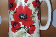 ShannonBridge Potteries Large Jug/vase with Red Poppies Pattern, H 17,5 cm
