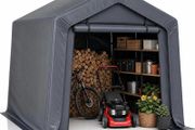 3x2x1.8m Portable Storage Shed, with Waterproof Cover Heavy-Duty Outdoor Shelter with Roll-Up Zip Door for Motorbikes, Garden Tools and Equipment on Patios, Yards or Driveways