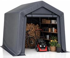 3x2x1.8m Portable Storage Shed, with Waterproof Cover Heavy-Duty Outdoor Shelter with Roll-Up Zip Door for Motorbikes, Garden Tools and Equipment on Patios, Yards or Driveways