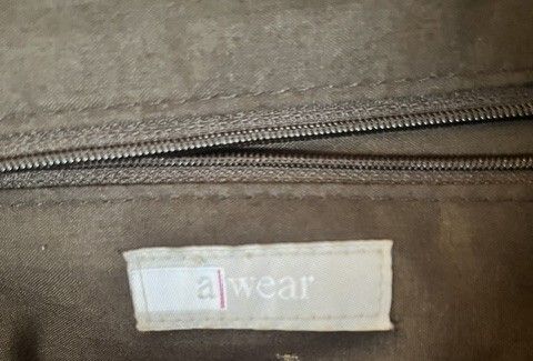 A-WEAR BAG OVERNIGHT WEEKEND Camel beige Stylish Faux Leather bag. Brass hardware In Very Good Condition. Generous sizing