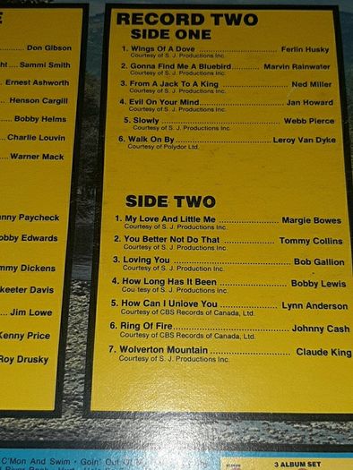 record 3 album set country hit parade