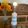 Vintage Decorative Porcelain Blue and Pink Floral Accent Table Lampbase Image 5