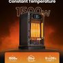1500W Portable Heater for Home with Thermostat, Silent PTC Ceramic Space Heater with 4 Modes, 70 Oscillation, 12H Timer & Remote, Digital Display, Fan Heater for Bedroom Black Image 2