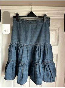 Oasis denim skirt with ruffle
