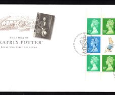 1993 Great Britain The Story of Beatrix Potter Stamp Booklet Pane Royal Mail Addressed First Day Cover (FDC)