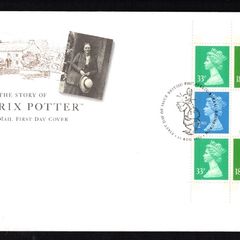 1993 Great Britain The Story of Beatrix Potter Stamp Booklet Pane Royal Mail Addressed First Day Cover (FDC)