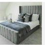 New Ottoman Storage Panel Plush Velvet Upholstered Bed Frame Double & King Size Image 4