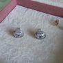 Pandora Silver and white crystal earrings very good condition Image 10