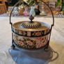 Antique Imari Pattern Brownfield Derby Porcelain China Silver Plate basket Image 2