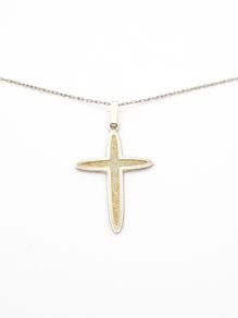 925 Vintage Sterling Silver Signed Cross Necklace