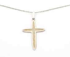 925 Vintage Sterling Silver Signed Cross Necklace