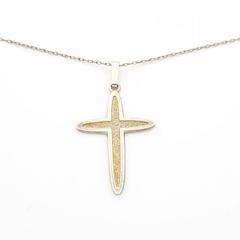 925 Vintage Sterling Silver Signed Cross Necklace