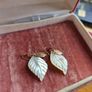Vintage Mother of Pearl leaf earrings Image 4