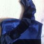 NWT ASOS Navy One Shouldered Dress with Black Velour Detail (Size 10-12) Image 3