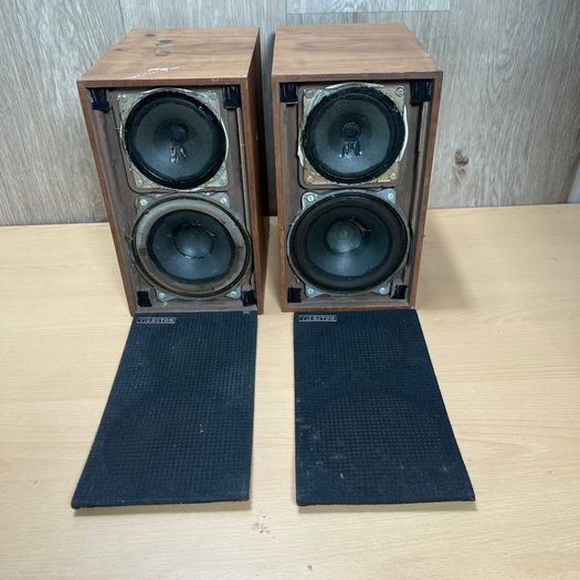 Pair Vintage Videoton D132 E Minimax II Teak Hifi Speakers - Made in Hungary