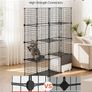 4Tier Cat Cage Playpen 104 x 36 x 140cm Indoor Metal Wire Enclosure with Litter Tray, DIY Cat Kennel for 1-2 Cats, Kittens & Small Pets, Black Image 4
