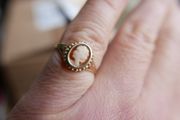 Vintage 9c Yellow Gold 375 Framed Cameo Ring 1,1g