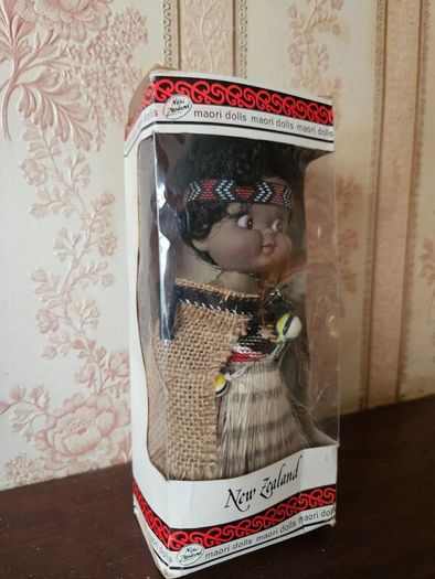 Vintage Maori Doll, Original Box New Zealand Souvenir 1960s 1970s