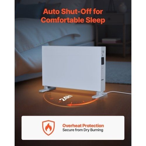 Convection Panel Heater, 2000W Electric Panel Space Heater with Remote & Touch Control, 3 Modes, 24H Timer, Stand or Wall Mount Design with Anti-Tipping & Overheat Protection for Home and Office