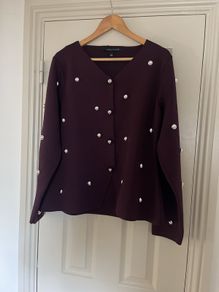 River Island BNWT wine cardigan with studs