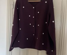 River Island BNWT wine cardigan with studs