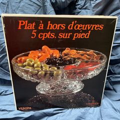 vintage glass serving dish