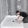 Shower Curb Kit, 1219x1828mm Shower Pan Kit with 160mm Central Drain, Lightweight EPS Shower Installation Kits with 2 Waterproof Cloths, Shower Pan Slope Sticks Fit for Bathroom Image 4