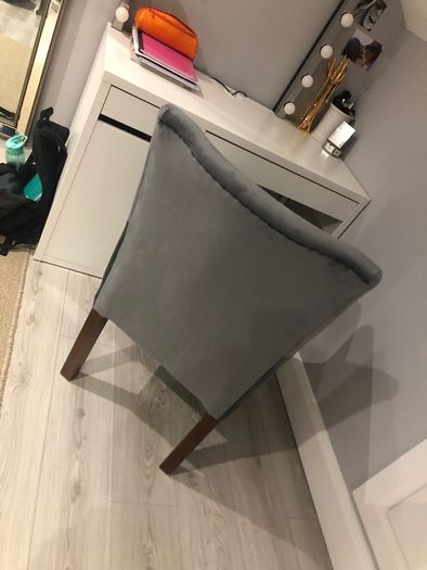 Chair in grey or taupe luxury Velvet