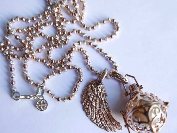 Sterling Silver 925 Gild Plated Angel Whisperer from Engelsrufer length 31" - 26,4g