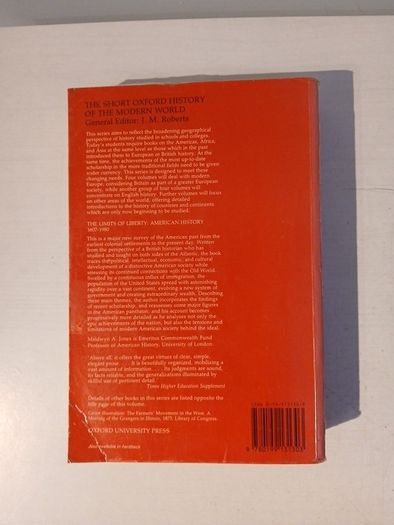 The Limits of Liberty - American History 1607 - 1980 by Maldwyn A. Jones