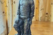John Letts Fisherman Bronze Resin Sculpture